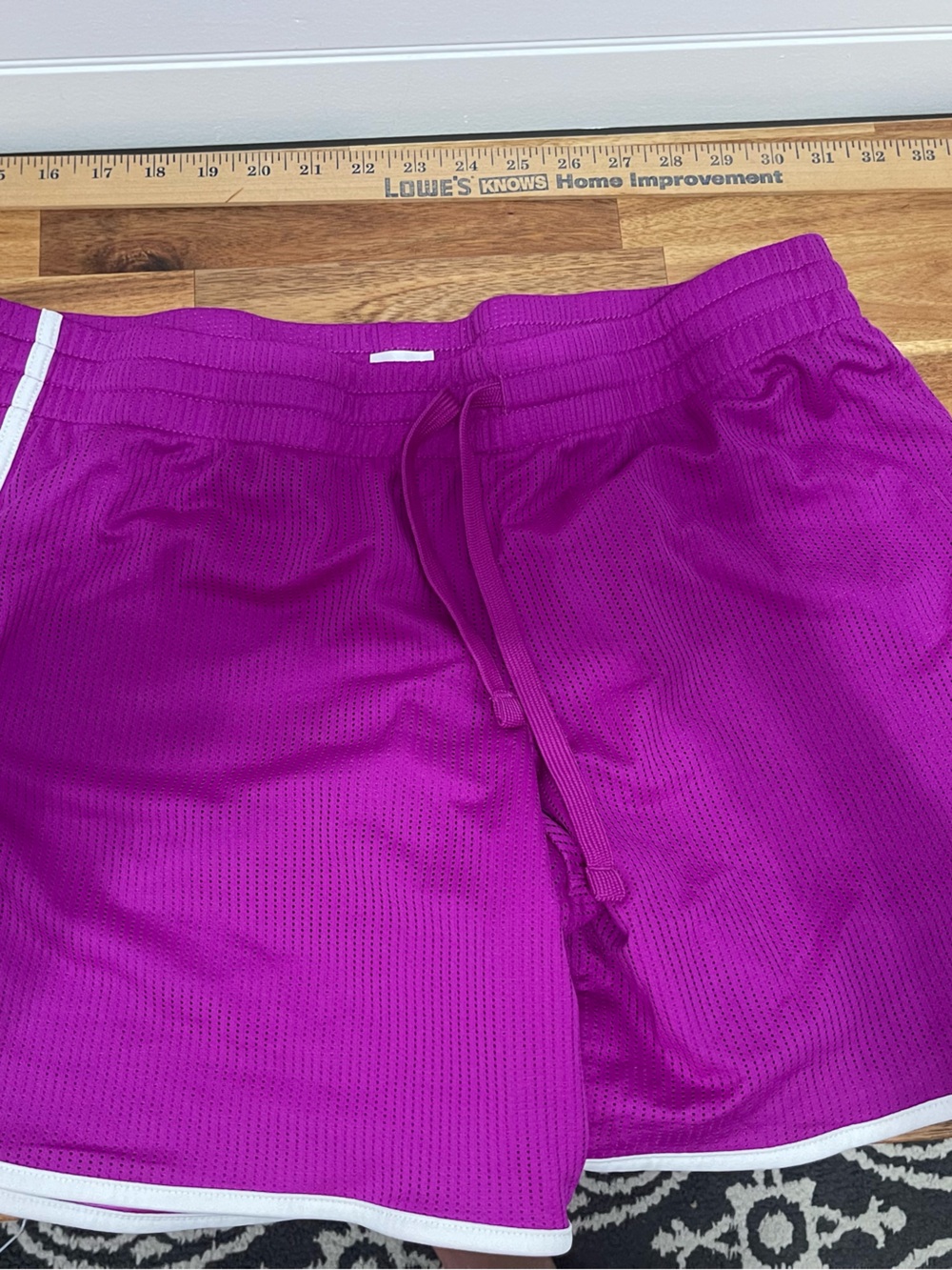 Athletic Works Purple Athletic Shorts with White Trim
